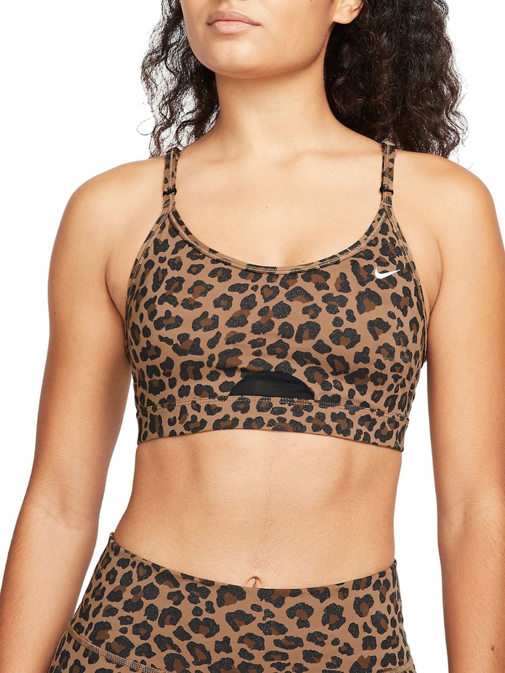 Nike Leopard-Print Sports Bra in Brown and Black